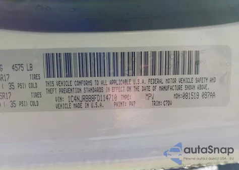 2015 Jeep Patriot Sport from USA, damaged, VIN 1C4NJRBB8FD114710